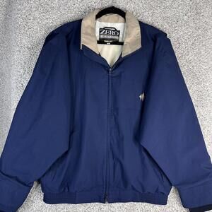 Zero Restriction Jacket GoreTex Men Large Full Zip Navy Blue Golf windbreaker